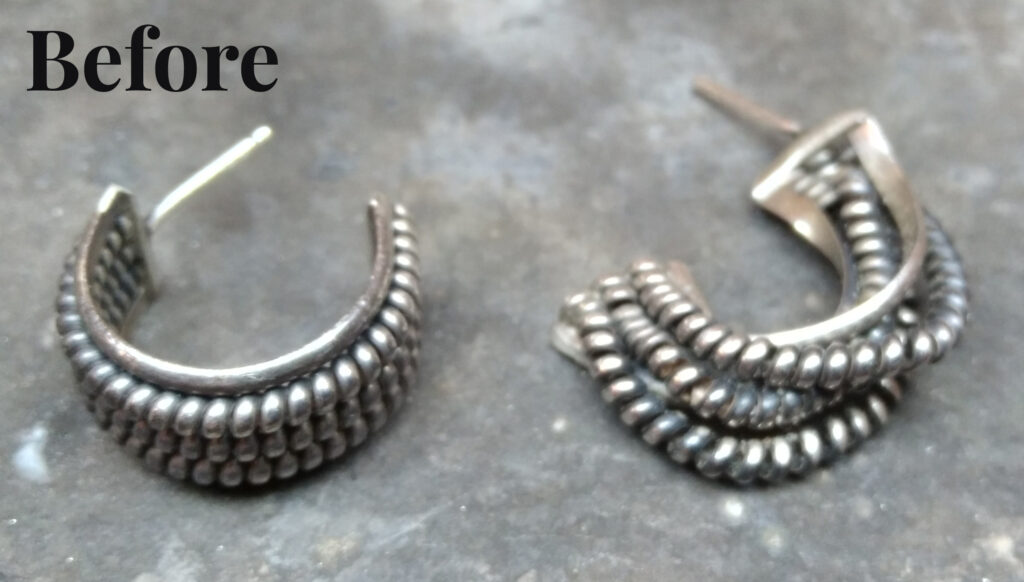Earring Repairs Before photo