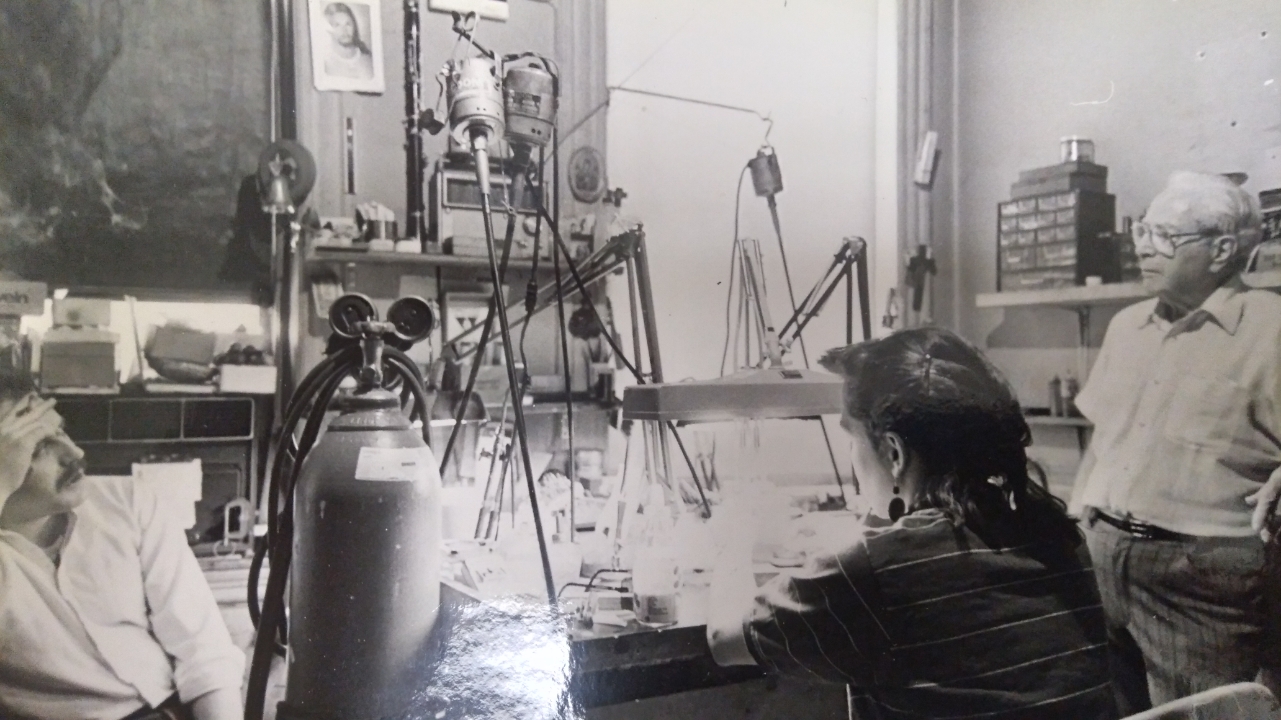 1984 Right standing-Founder Louis Coppola Sr. Center sitting-Laurie Bologna, Left sitting- Louis Coppola